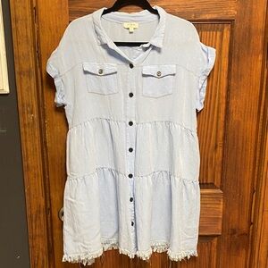 Umgee Soft Blue Casual dress.